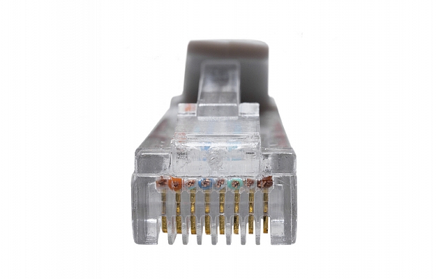 10-0142 SUPRLAN Патч-корд UTP 5e 4x2 26AWG (7x0.16mm) Cu LSZH серый 1м внешний вид 4