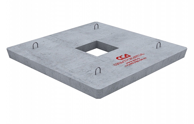 Плита ПЯП-ОД-1,6х1,6 якорная прямоугольная с отверстием дренажным внешний вид 1