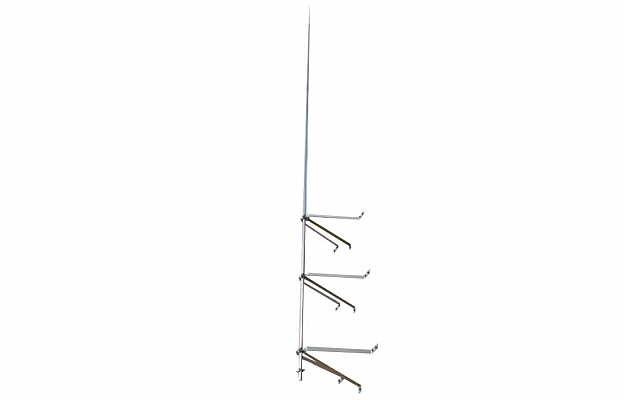 ZANDZ ZZ-201-010-3 Молниеприёмник-мачта вертикальный 10 м с комплектом из 3х креплений к стене (нерж. сталь) внешний вид 1