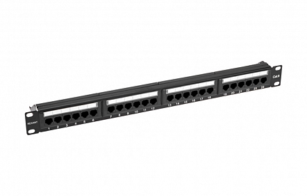 Патч-панель 19", 1U, 24 порта RJ-45