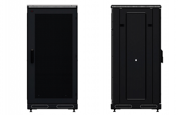 CCD ShT-NP-M-24U-800-800-P-Ch  19", 24U (800x800) Floor Mount Telecommunication Cabinet, Perforated Front Door, Black внешний вид 3