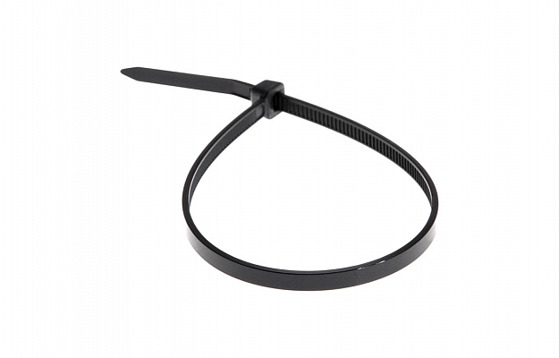07-0201-5 Хомут-стяжка кабельная нейлоновая REXANT 200 x4,8 мм, черная, упаковка 100 шт. внешний вид 1