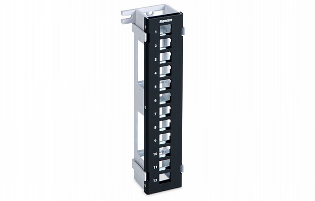 37788 PPWBL-12 Hyperline Modular Wall Mount Patch Panel, 12 Ports, Keystone Jack Support, w/Support Frame.