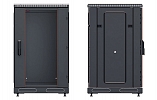 Шкаф телекоммуникационный напольный 19",18U(800x800), ШТ-НП-М-18U-800-800-С-Ч, передняя дверь стекло, черный ССД внешний вид 3