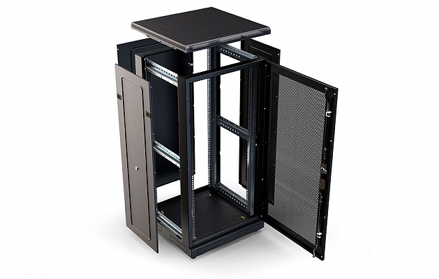 CCD ShT-NP-M-24U-800-1000-P-Ch  19", 24U (800x1000) Floor Mount Telecommunication Cabinet, Perforated Front Door, Black внешний вид 2