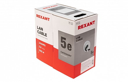 REXANT UTP 4PR 24AWG, CAT5e (OUT) (бухта 305 м)