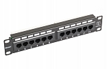 04-0025 REXANT Патч-панель 10", 1U, 12 портов RJ-45, кат5e, Dual IDC