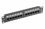 04-0025 REXANT 10" Patch Panel, 1U, 12 RJ-45 Ports, Cat. 5е, Dual IDC