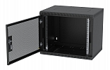 Шкаф телекоммуникационный настенный разборный черный 19”,9U(600x350), ШТ-НСр-9U-600-350-П-Ч дверь перфорированная ССД внешний вид 2