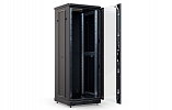 Шкаф телекоммуникационный напольный 19", 27U(800x800), ШТ-НП-М-27U-800-800-С-Ч, передняя дверь стекло, черный ССД внешний вид 4