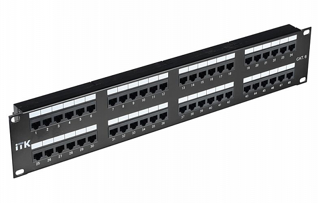 PP48-2UC5EU-D05 ITK 2U патч-панель кат.5Е UTP, 48 портов (Dual) внешний вид 1